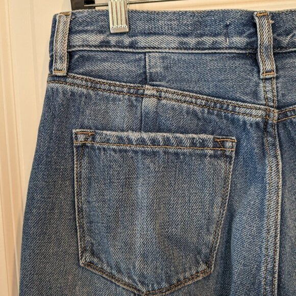 Kancan Medora 90's Straight leg Jeans Women 7/27 Hi-Rise Denim Raw Slit Leg Hem - Picture 11 of 16